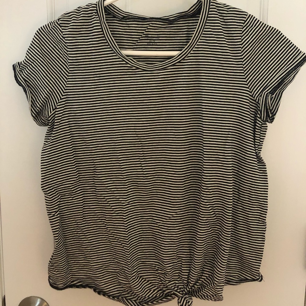 Madewell black and white stripe T-shirt